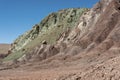 Rainbow Valley Valle Arcoiris, in the Atacama Desert in Chile. The mineral rich rocks of the Domeyko mountains give the valley t Royalty Free Stock Photo