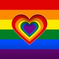 Rainbow vector heart illustration, LGBT love celebration