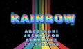 Rainbow Vector of stylized vintage font and alphabet. Rainbow Vintage Alphabet vector 80 s, 90 s Royalty Free Stock Photo