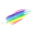 Rainbow vector watercolor smudge texture isolated on the white background