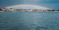 Rainbow and Venice cityscape. Royalty Free Stock Photo