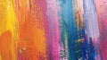 Rainbow of Vertical Paint Strokes on Canvas