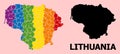 Spectrum Collage Map of Lithuania for LGBT