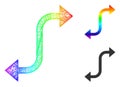 Rainbow Network Gradient Opposite Bend Arrow Icon