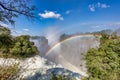 Rainbow on Victoria falls, Zimbabwe, Africa Royalty Free Stock Photo