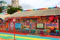 The Rainbow Village a colorful graffiti painted on houses in Nantun District, Taichung,