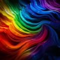 Rainbow volumetric zigzags, lines and waves, unusual transitions, creative bright background,