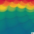 Rainbow Wallpaper. Abstract Wavy Grid Background. Mosaic. 3d Vector Illustration Royalty Free Stock Photo