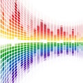 Rainbow warped digital equalizer on white