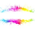 Rainbow washed watercolor splatter background