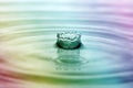 Rainbow water drop in crown shape Royalty Free Stock Photo