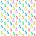 Rainbow water drops seamless pattern Royalty Free Stock Photo