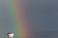 Rainbow and water tower