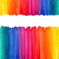 Rainbow watercolor background, borders, frame