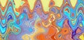 Rainbow watercolor background. Fantasy multicolored psychedelic abstract pattern. Long banner.