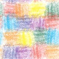 Rainbow watercolor checkered seamless pattern with rough grunge striped zigzag square elements