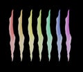 Rainbow watercolor lines on a black background Royalty Free Stock Photo