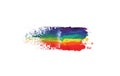 rainbow watercolor paint strokes isolated on white background. Gay pride flag Royalty Free Stock Photo