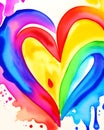 Rainbow watercolour heart