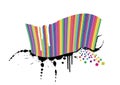 Rainbow wave full of colorful squares on splatter Royalty Free Stock Photo