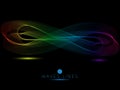 Rainbow waves on black background colorful light line Royalty Free Stock Photo