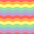 Rainbow wavy stripe seamless pattern