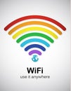 Rainbow WiFi Royalty Free Stock Photo
