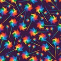 Rainbow windmill rotate seamless pattern Royalty Free Stock Photo