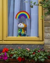 Rainbow in a Window During the Coronavirus Pandemic