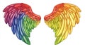 Rainbow Wings, Colorful Angel Wings, Pride Symbolism Royalty Free Stock Photo