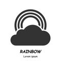 Rainbow witn cloud glyph vector icon Royalty Free Stock Photo