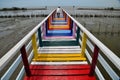 Rainbow wooden bridge , Beautiful landmark at Samutsakorn