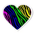 Rainbow zebra heart sticker Royalty Free Stock Photo