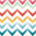 Rainbow Zigzag Chevron Pattern In Mid-century Design