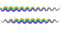 Rainbow zigzag snake wave, wavy spring symbol, vector rainbow sign spring