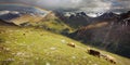 Rainbow in Ãâtztal Alps Royalty Free Stock Photo