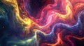 Rainbowcolored swirls weave in and out of each other creating a mesmerizing and trippy background