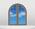 Arched window  in the wall Royalty Free Stock Photo