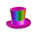 Rainbows big gentleman hat cylinder with rainbow color.