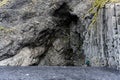 Basalt cave entrance at the Vik beach