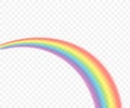 Rainbows in different shape realistic set on transparent. Vector stock illustration Royalty Free Stock Photo