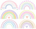 rainbows fashion patch badges pastel cute Kawai set for sticke . vector illustration for kids elements