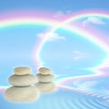 Rainbows and Spa Stones Royalty Free Stock Photo