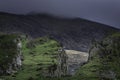 Rainclouds rolling over mountain ridge Royalty Free Stock Photo