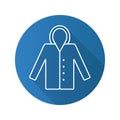 Raincoat flat linear long shadow icon