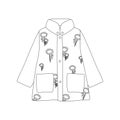 Raincoat. Hello autumn. Autumn season element, icon. Line art