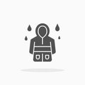 Raincoat icon. Glyph or Solid style