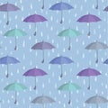 Raindrop background. Rainstorm Seamless Pattern. Rainy weather o