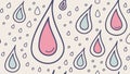 Raindrop Doodle Pattern Line Art Vector, vector design Generative AI Royalty Free Stock Photo