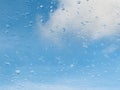 Rain, Raining, Raindrops, Window, Glass, Fresh air background. Royalty Free Stock Photo